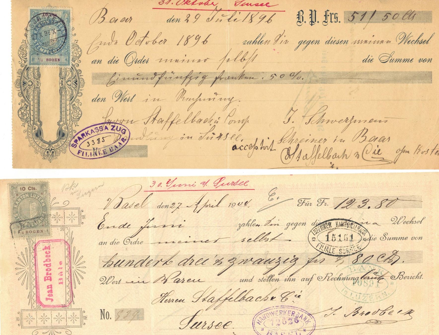 Documenti: 5 Historische Wertpapiere / Wechselschein – Usato da Kaufdorf venduto da Zaumar 2