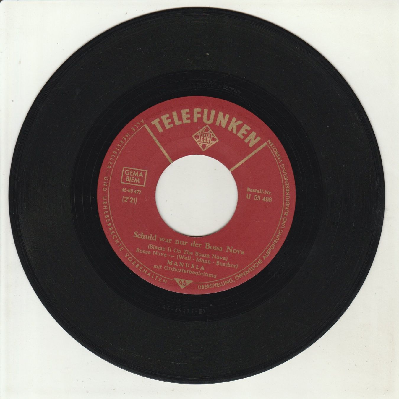 Dischi in vinile: Manuela - Schuld war nur der Bossa Nova 7" Vinyl 1963 – Usato da Tübach venduto da JamesStone 2