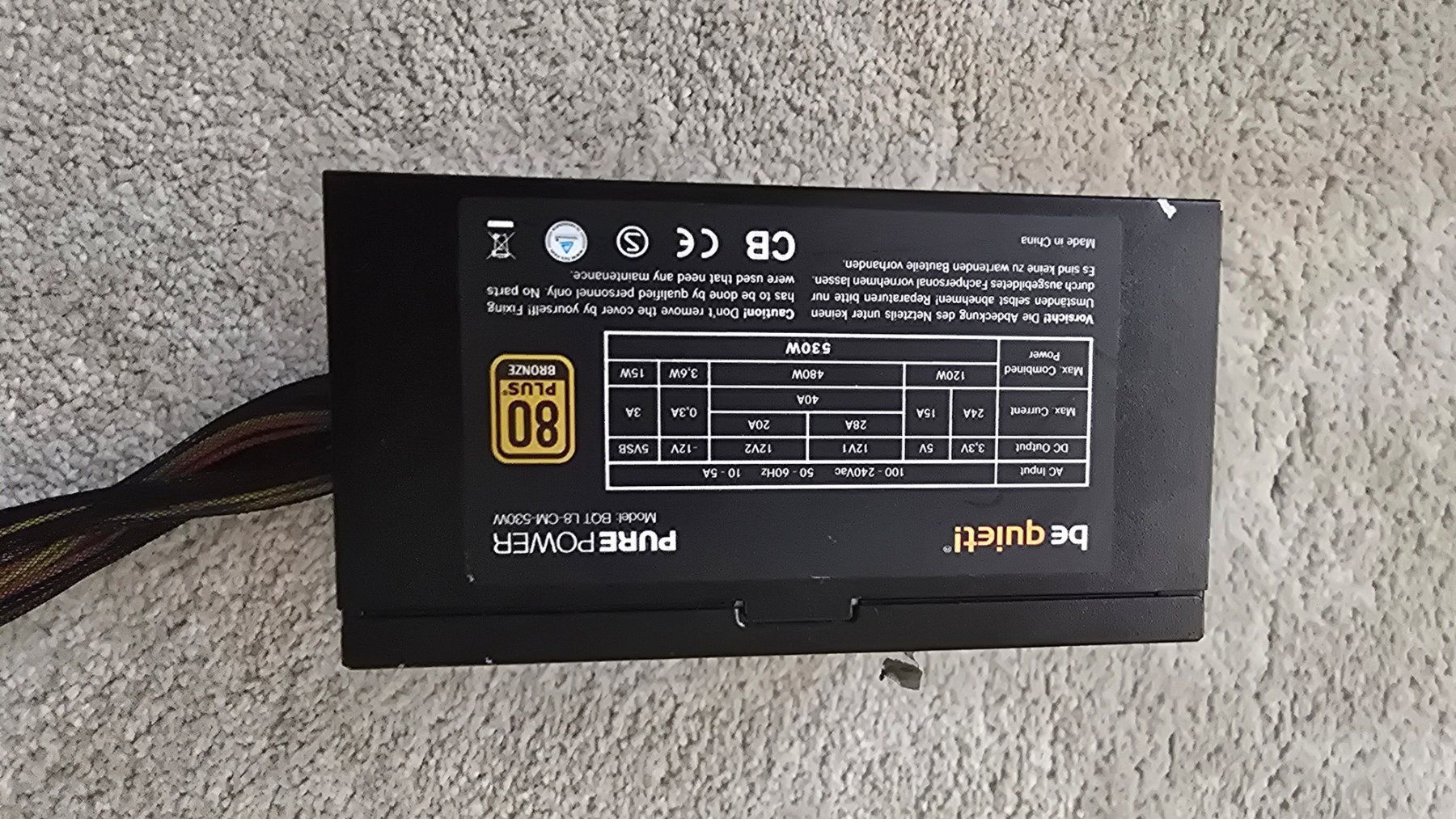 beQuiet! Elektronikbauteil: Netzteil be quiet 530W gebraucht – Gebraucht aus Brig von 404_Shop 1