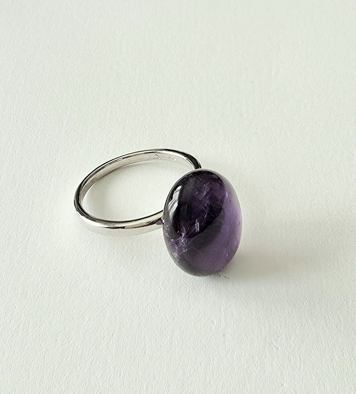 Anelli: Moderner Cabochon Natur-Amethyst Silberring 925 - Neu – Nuovo e nell'imballaggio originale da Uetikon am See venduto da Coralreef 6