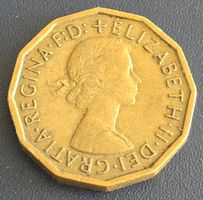 Münze Grossbritannien 3 Pence 1963 Elizabeth II Messing