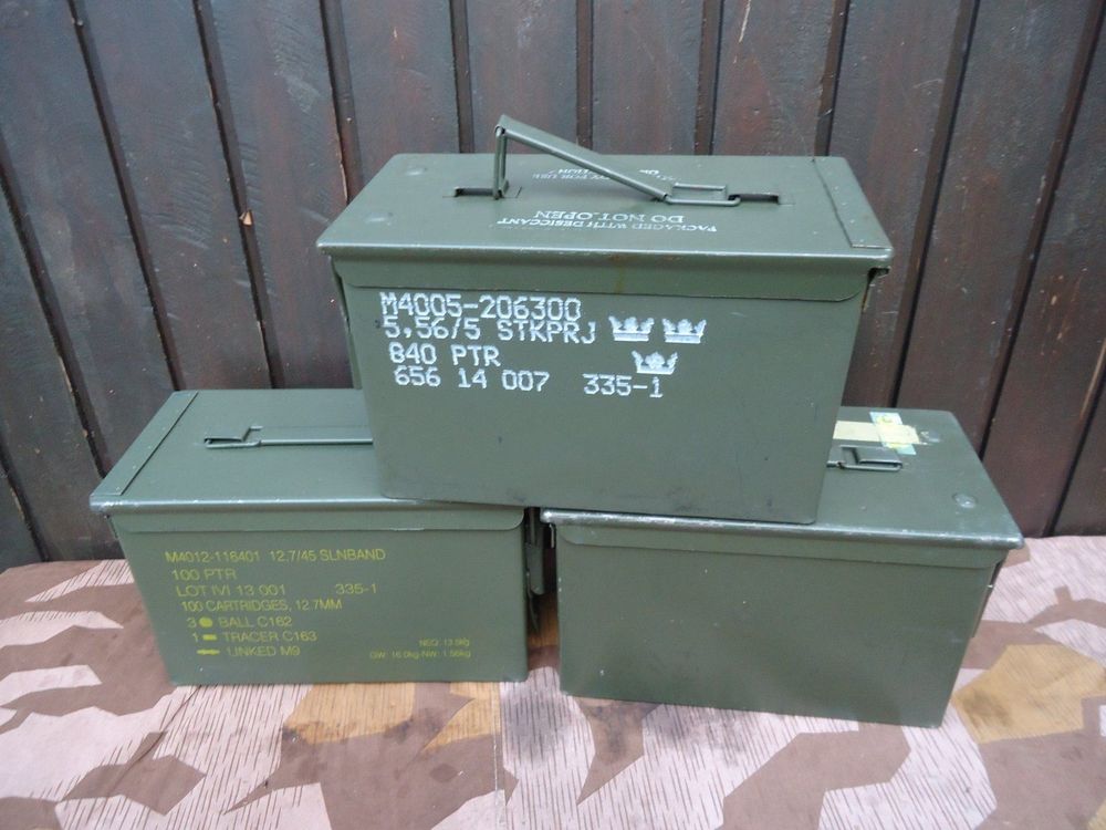 Munitionskannen Etiketten 4x Aufkleber Für .22 LR Munitionskiste – Wetterfest, Selbstklebend, 3x1,15 Zoll, Army Green 22 LR Ammo Can Sticker 4er Pack Army Green Yellow Text Vinyl