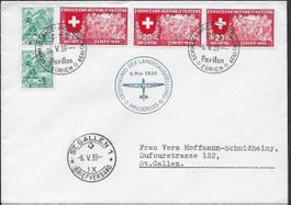 1939 Landi-Meldeflug ST. GALLEN Mischfrank. attraktiv ab 1.-