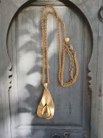 Vintage Statement Kette XXL Anhänger 8cm Gold 70er/80er