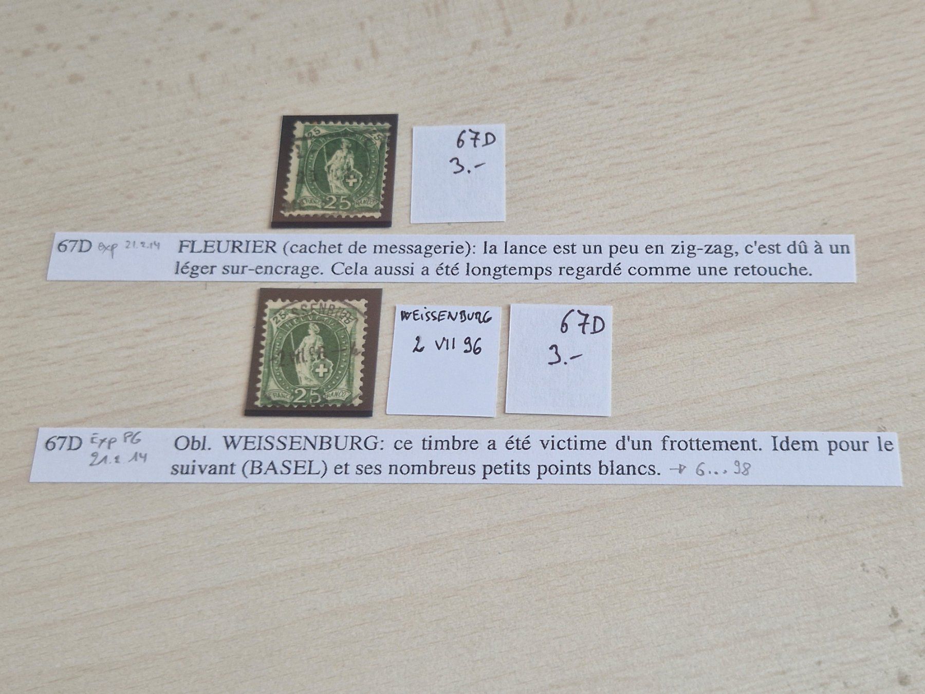 Tutti i francobolli: Stehende 67D, 2 St. Top Entwertung, ab 1.- – Usato da Burgdorf venduto da Glossy01