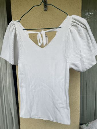 Weisses Shirt mit Flügelärmeln Gr. S