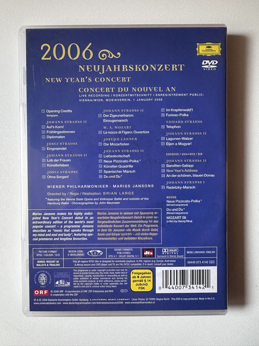 Tutti i DVDs: Neujahrskonzert Wien 2006 DVD Mariss Jansons – Usato da Zofingen venduto da SwissMercator 1