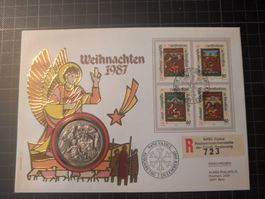 Ersttagsbrief, Gedenk-Medaille Weihnacht 1987