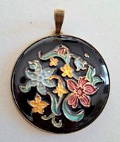 🇨🇭 "Fuhrmann" Swiss made pendentif ancien, émail et bronze