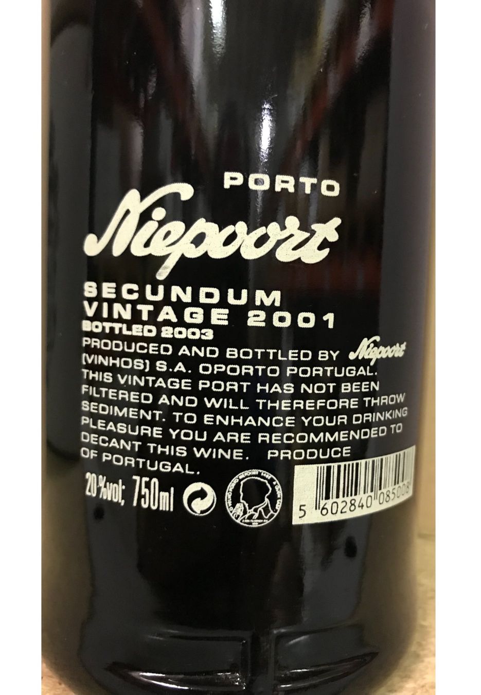 Wein: Porto Niepoort Secundum Vintage 2001 – Neu (gemäss Beschreibung) aus Cully von Forninho 2