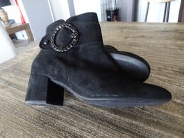 Stiefeletten schwarz Velours Leder GABOR Gr. 37