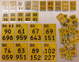 Mofanummern Solothurn Sammlung 44 x Kanton SO