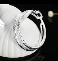 Créoles argentées,,Diamètre 5 cm