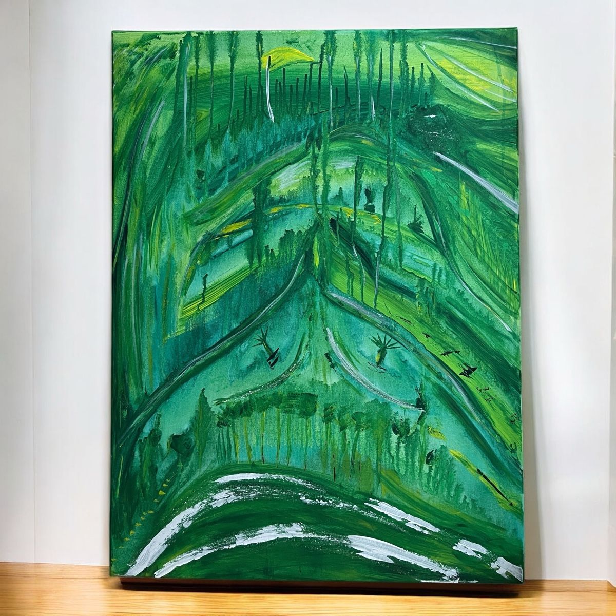 Dipinti: Abstraktes Acrylbild "Im Grünen" – Nuovo (secondo la descrizione) da Hochdorf venduto da Jasminurschel