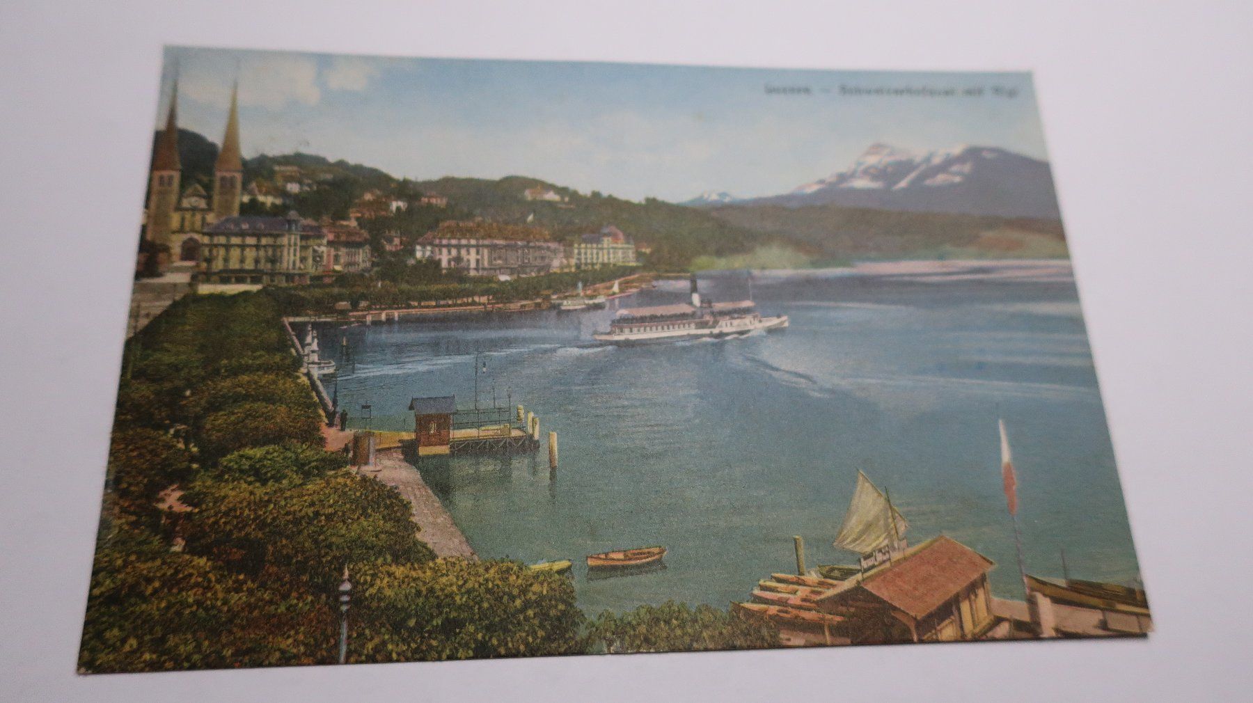 Cartoline postali: Luzern - Schweizerhofquai mit Rigi  1912 – Usato da Cormoret venduto da Pascalll2001 1