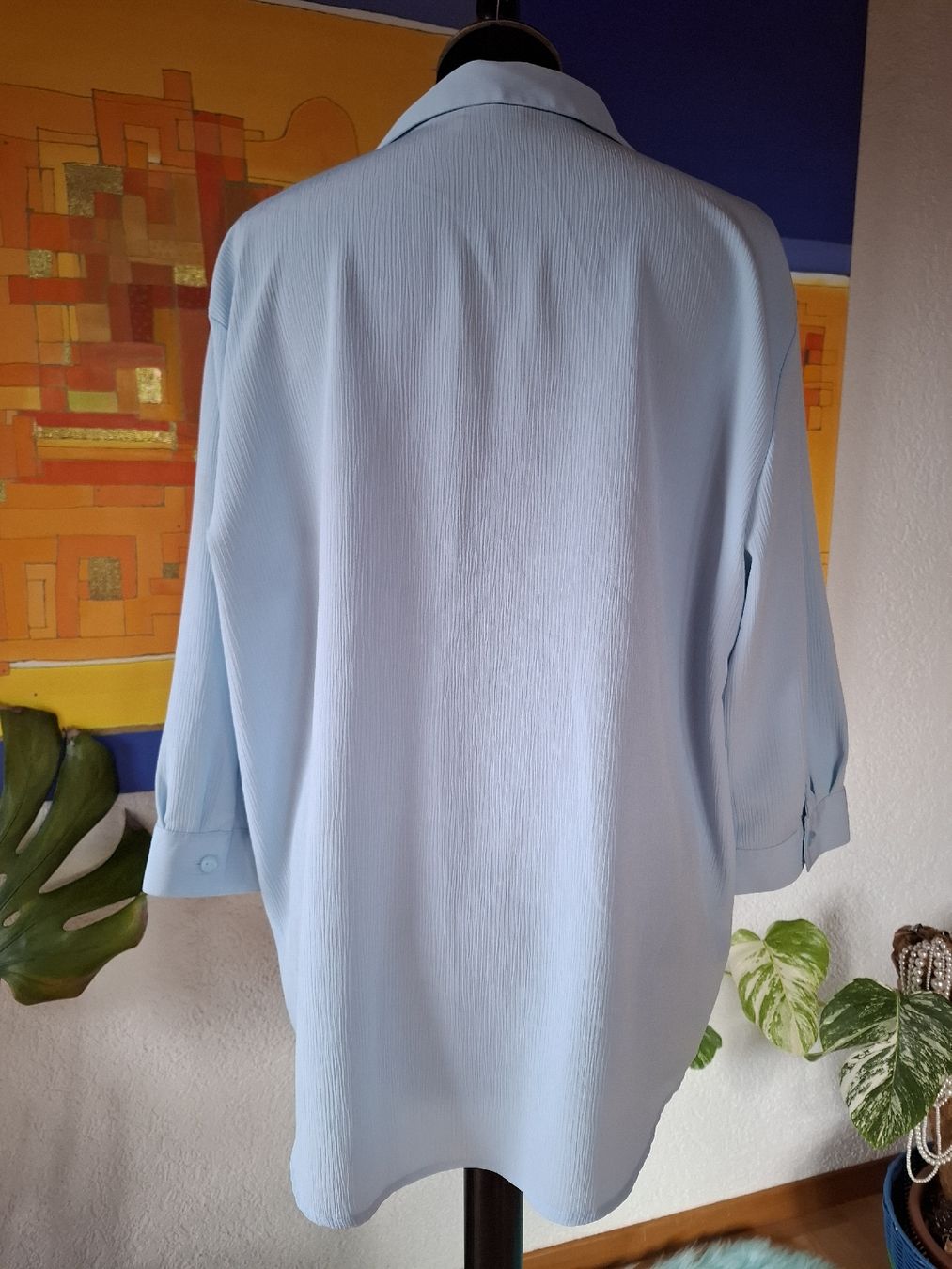 Camicette: Bluse Damen Gr 46 La Cara Hellblau Crinkle-Stoff 3000 – Usato da Vinelz venduto da sonnenmond77 6