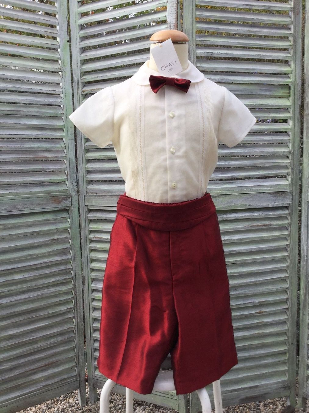 Camicette, T-shirt & Top: Chemisier + Bermuda écru/rouge mariage – Nuovo (secondo la descrizione) da Agiez venduto da chouchanelle