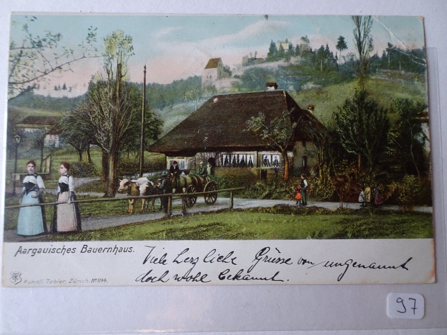 Cartoline postali: Alte Ansichtskarte: Bauernhaus im Aargau, – Usato da Schönenwerd venduto da schnitzunddrunter