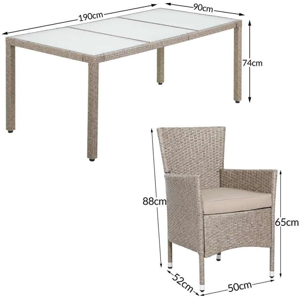 Set di tavolo e panche: Polyrattan Sitzgruppe 9 teilig - Beige – Nuovo e nell'imballaggio originale da Winterthur venduto da aredo 8