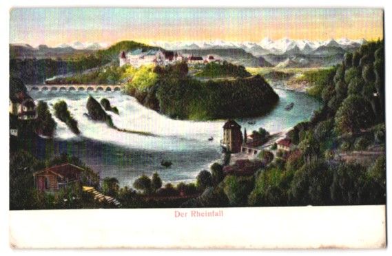Ansichtskarten: Relief-AK Rheinfall, Ortspanorama mit Vi – Gebraucht aus Berlin von bartko-reher