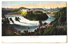 Relief-AK Rheinfall, Ortspanorama mit Vi