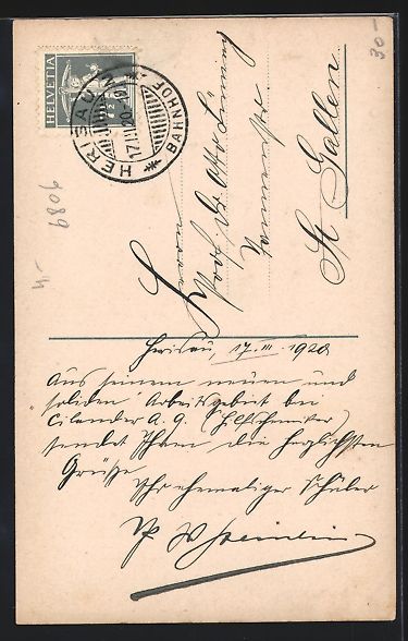 Cartes postales: Herisau, Blick nach der Kirche, 1920 – D'occasion à Berlin par bartko-reher 1