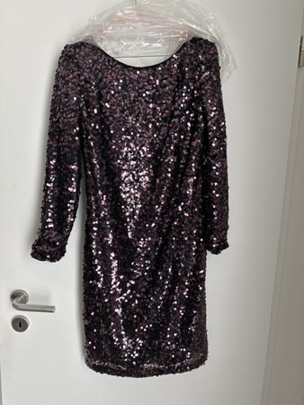 Pailletten Kleid Hugo Boss schwarz Lila Grösse 36 neuwertig