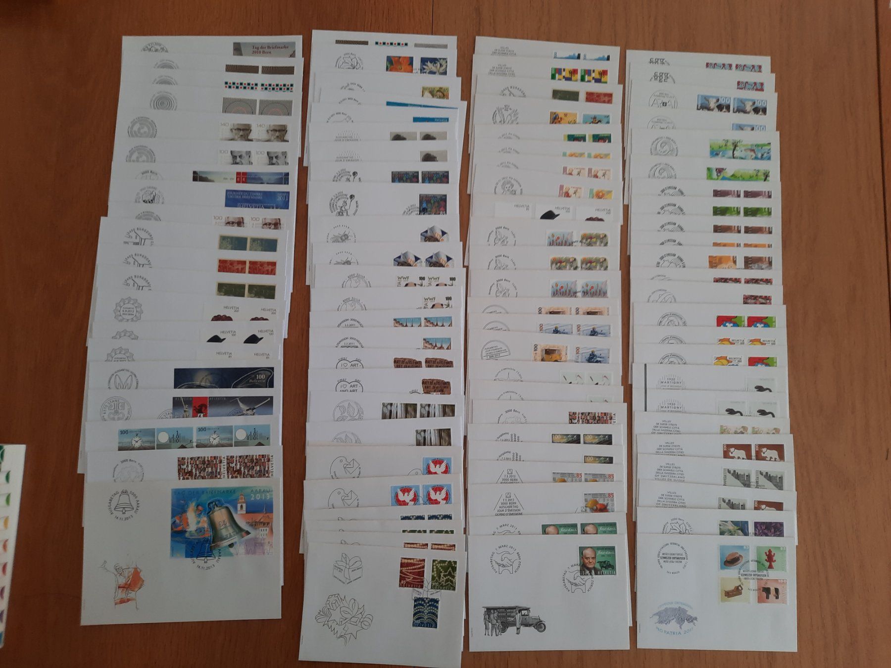Tutti i francobolli: CH 2010-2013 ca. 100 FDC fast komplett – Usato da Trimbach venduto da monga01