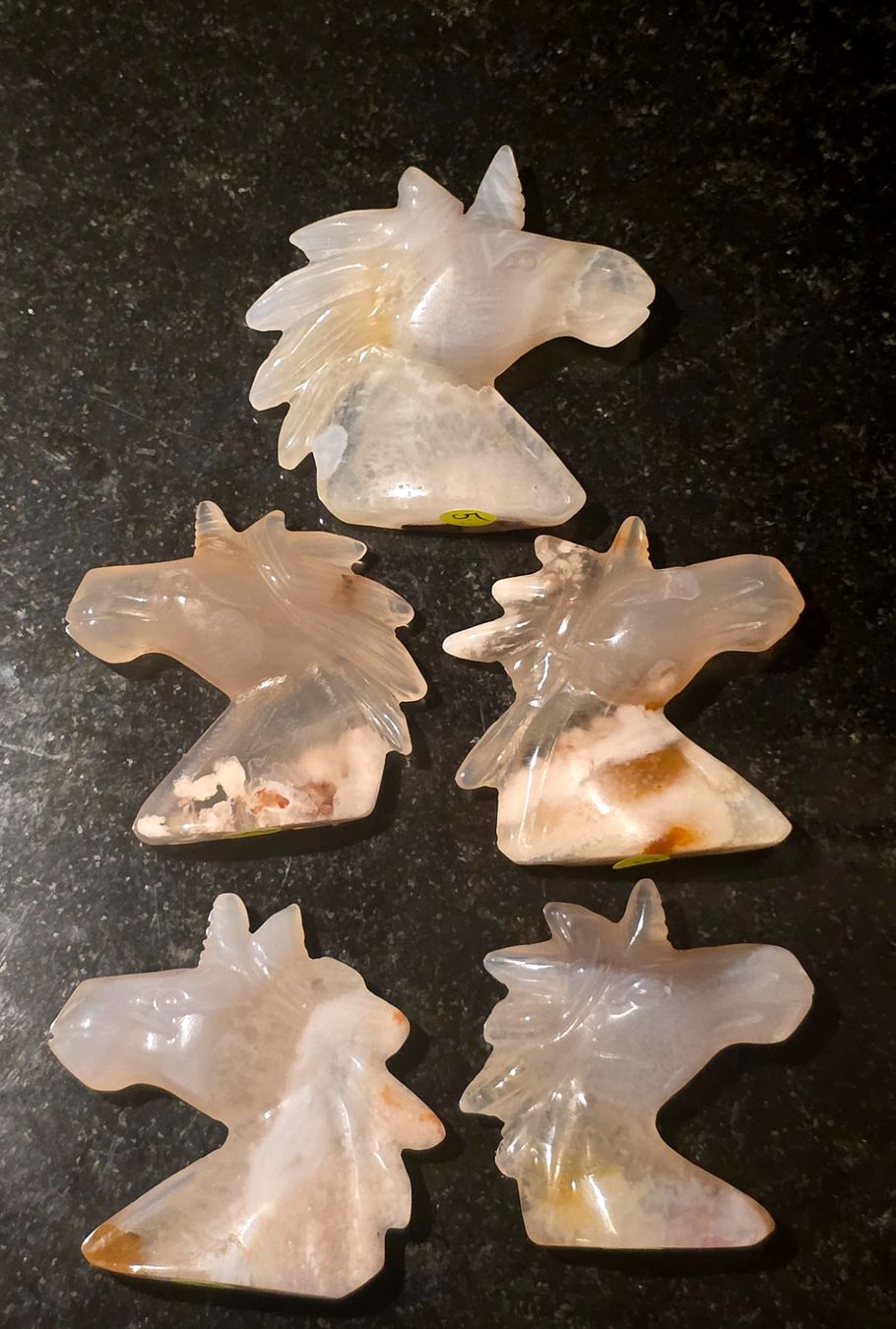 Minerali & Pietre curative: 5 Achat Einhornbüsten Set 155g – Nuovo e nell'imballaggio originale da Matzingen venduto da Shay_Crystalz 1