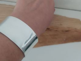 Versilbertes Armband - Breit 3 cm. Verstellbar, Zeitlos, Neu