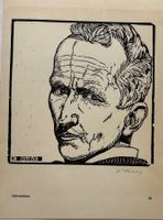 Karl Hänny, Orig. Holzschnitt, sign., Selbstbildnis
