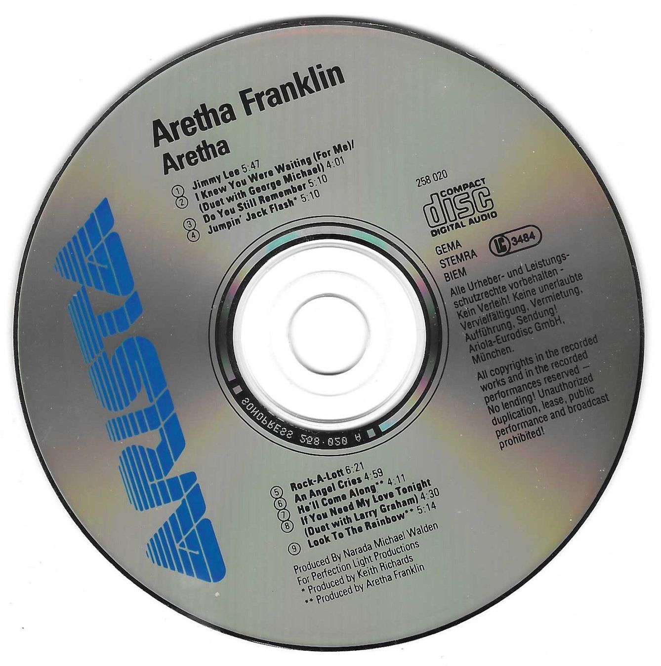 CD: ARETHA FRANKLIN  -  ARETHA – Usato da Bex venduto da Giorgiob 2