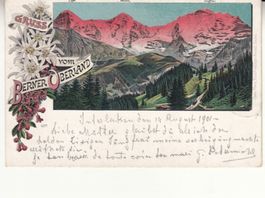 Berner Oberland 1901 mit Stabstempel Interlaken