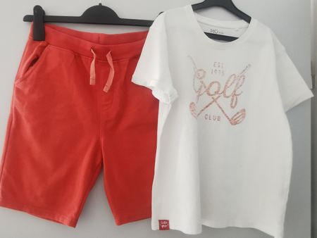 2er Set T-Shirt und kurze Hose Grösse 140/152 11/12 Jahre 
