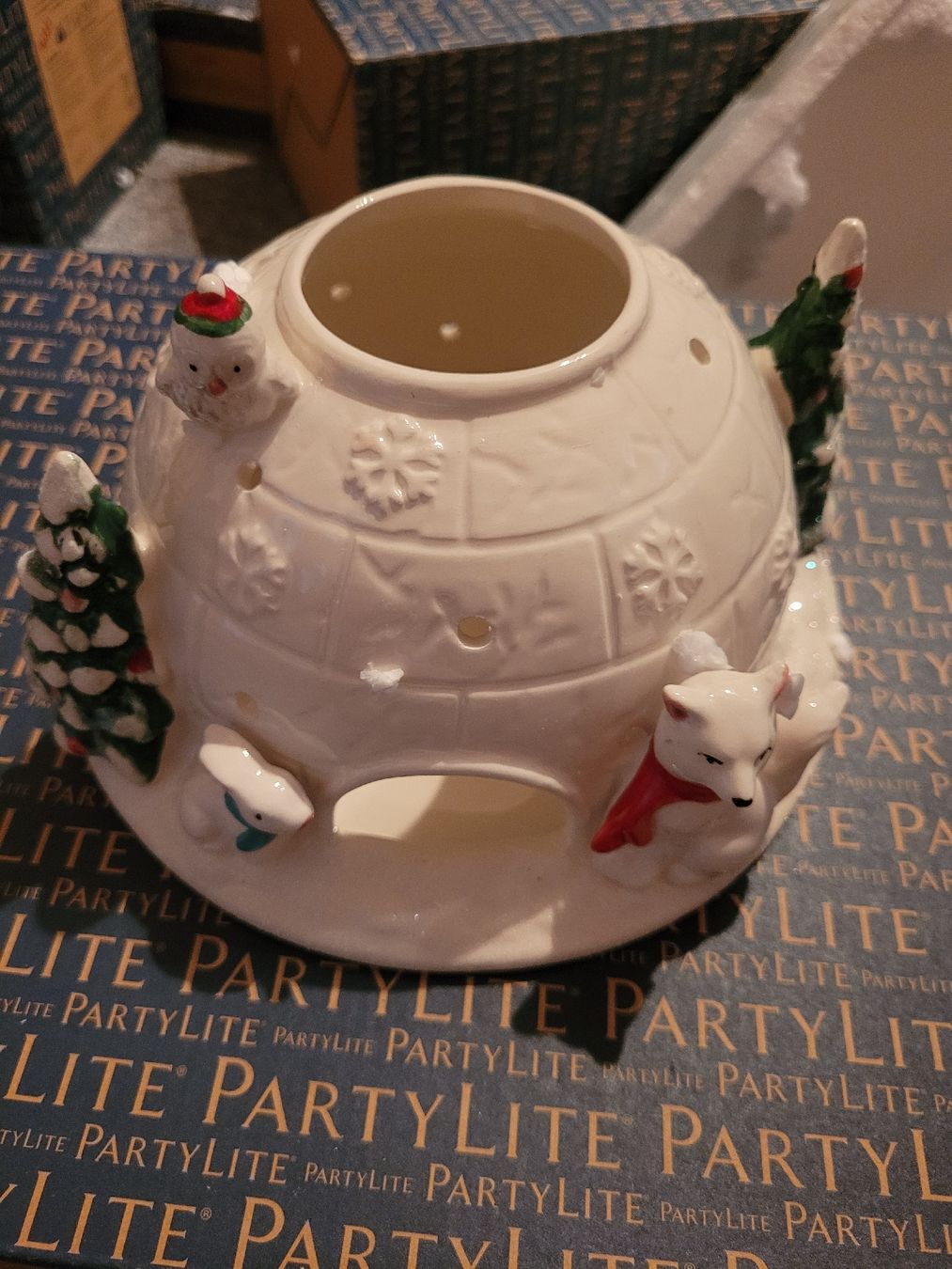 Partylite Portacandele: Partylite Iglu Kerzenhalter Winterdeko, neu – Nuovo e nell'imballaggio originale da Weingarten-Kalth venduto da Angela0124