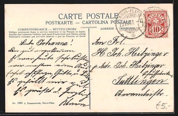 Cartoline postali: AK Davos, Häusergruppe am Davoser-See – Usato da Berlin venduto da bartko-reher 1