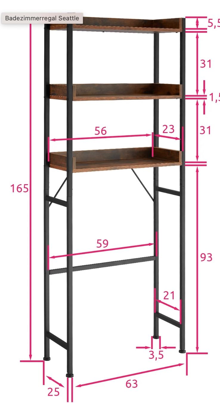 Regale: neues Badezimmerregal Industrial Holz – Neu (gemäss Beschreibung) aus Necker von liq24 7