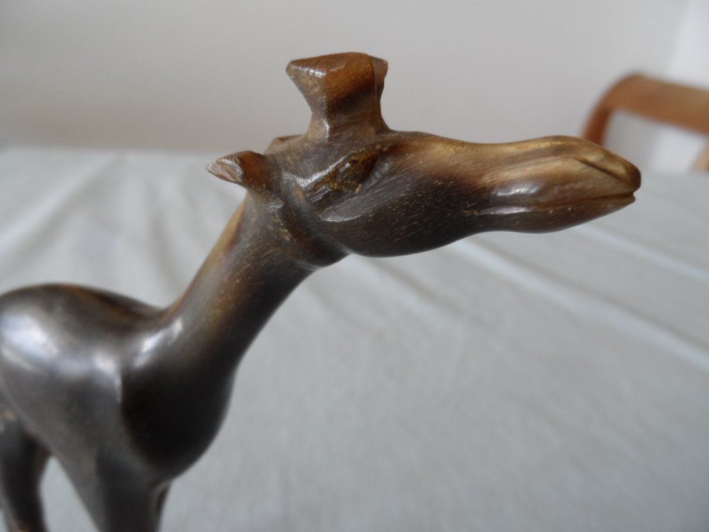 Figuren: Antike Giraffenfigur aus Horn, handgeschnitzt! – Gebraucht aus Zürich von Putsch92 3