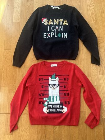 Lot de 2 pulls de Noël H&M, taille 146/152 (10-12 ans)