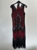 Golden 20er Kleid mit Kopfschmuck, Gr. S