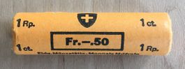 1 Rappen, 1968, 50 Stück, originalverpackt