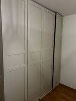 Kleiderschrank Weiss/hellbeige 200x60x236