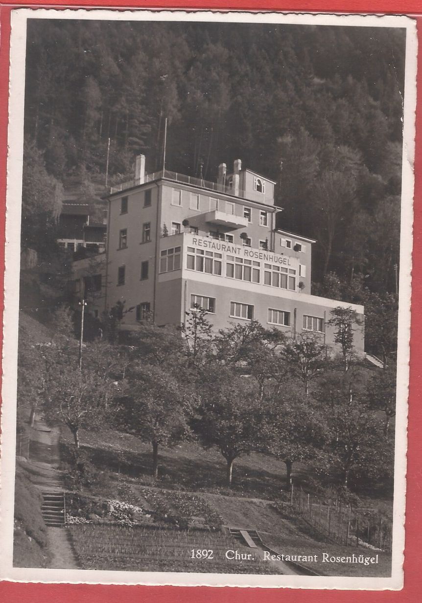 Cartoline postali: Chur - Restaurant Rosenhügel - ca. 1935 – Usato da Fislisbach venduto da Porano