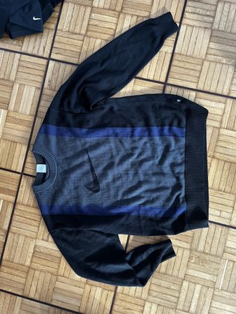 Nike Pullover Sweater Gr XL Schwarz Blau Streifen Perfekt fü