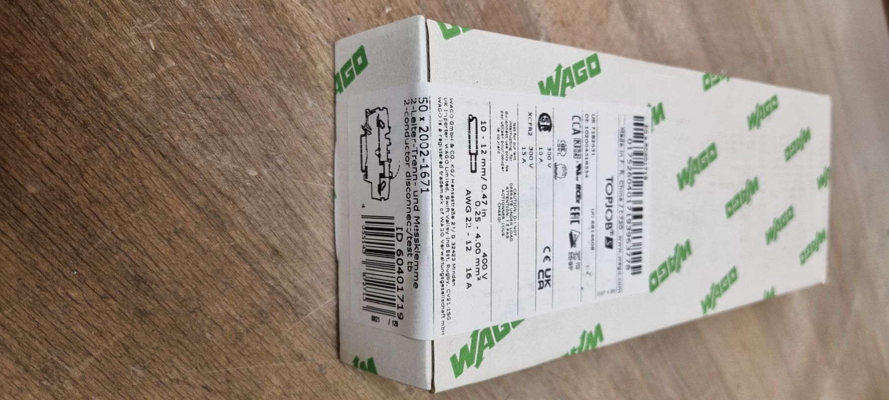 Elektronikbauteile: WAGO 2-Leiter-Trenn-Messklemme – Neu und originalverpackt aus Chur von Sihar