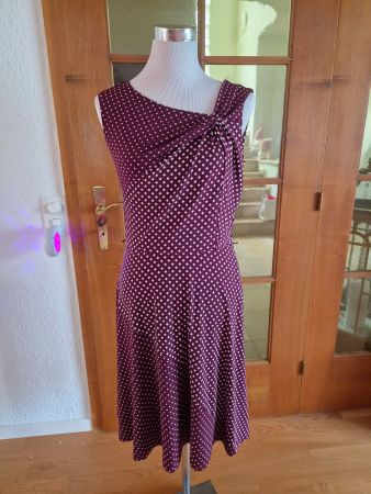 s.Oliver Black Label Kleid weinrot weiss gepunktet gebraucht