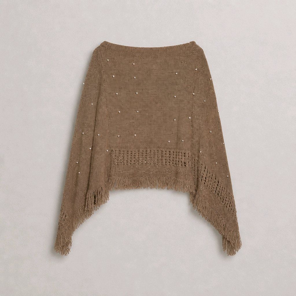 Autres vêtements femmes: Kuscheliger Strick Poncho mit Perlen One Size – D'occasion à Füllinsdorf par Sunnebliemli7
