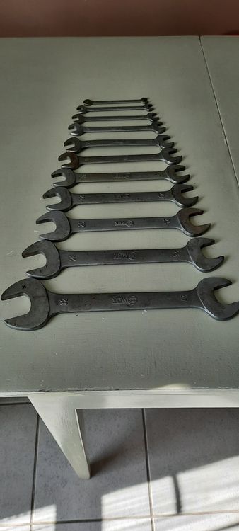Sourcing Map Doppelmaulschlüssel-Set, 3/8 Zoll × 7/16 Zoll SAE, Superdünn & Hochglanzpoliert, Für Autoreparatur & Möbelmontage