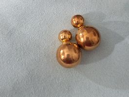 SILBER vergoldete Ohrstecker Kugeln 
