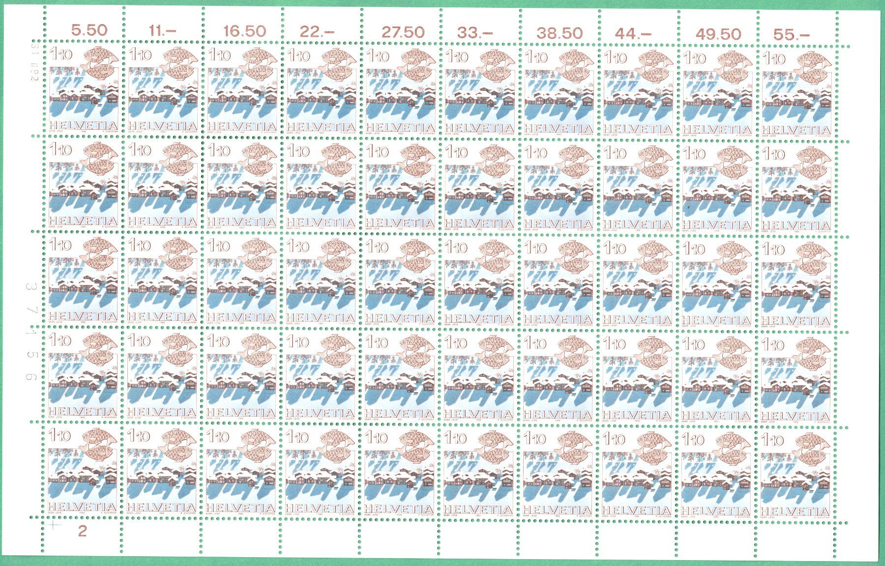Alle Briefmarken: Bogen  1982     Tierkreiszeichen   Fische    postfrisch – Neu (gemäss Beschreibung) aus Mellingen von Ginger